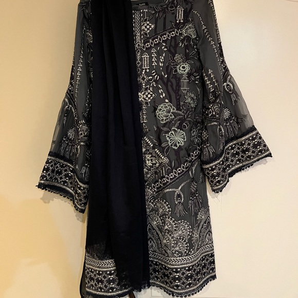 Blue/gray Pakistani Salwar khameez size XS. Authentic from Jazmin brand - Picture 1 of 7